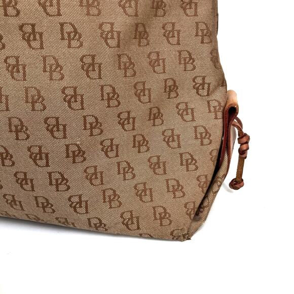 Y2K Dooney Monogram Canvas Tote | Preppy Neutral Shoulder Bag | Fall Heritage - Picture 15 of 16
